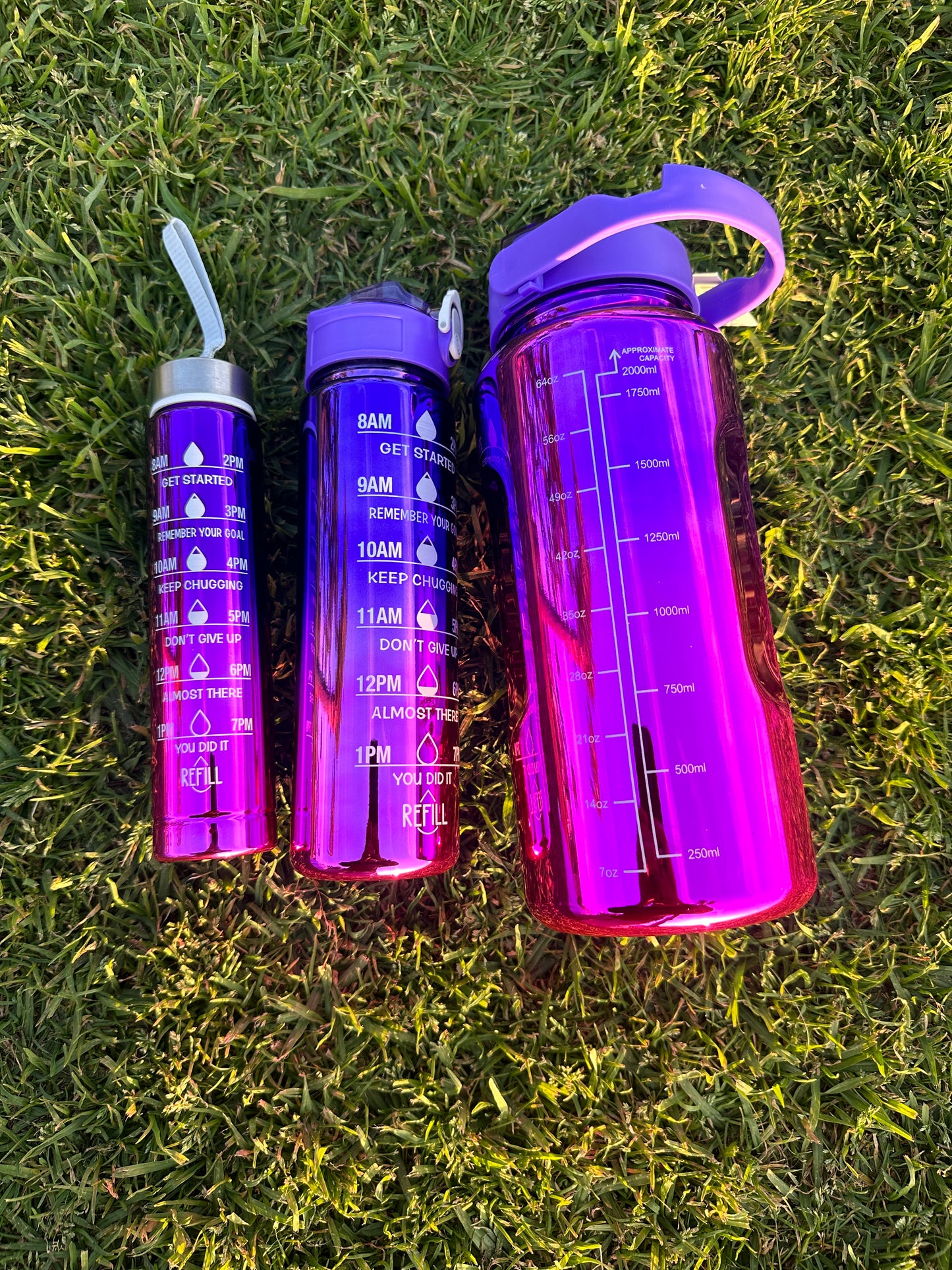 Colorful 3 in 1 sport bottle set